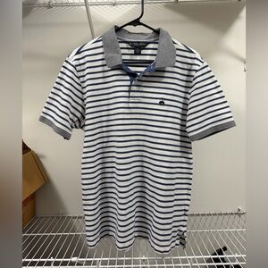 Brooks Brothers Navy and White Striped Polo